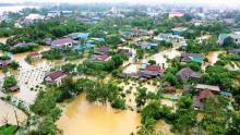 Rising river water has flooded much of the Thanh An commune, Cam Lo district in the central province Quang Tri. (Photo: VNA)