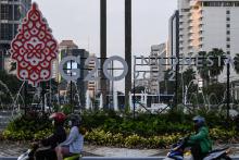 G20 logo, Jakarta. (ANTARA FOTO)