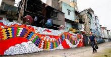 A section of Phuc Tan Street in Hanoi is decorated by a group of Vietnamese artists. (Photo tamnhin.net.vn)