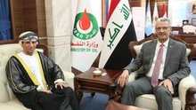 Deputy PM for Energy Affairs, Minister of Oil Hayan Abdul-Ghani (right), the Special Representative of the Secretary-General of the UN, Head of (UNAMI), Mohammed Al-Hassan (left)
