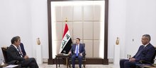 PM, Mohammed Shia Al-Sudani (centre), Iraqi Minister of Oil (right), the Director-General of the International Renewable Energy Agency (IRENA), Francesco La Camera (left)