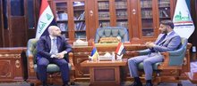 The Governor of Najaf, Yousef Gnawi, (right), the Armenian Ambassador to Iraq, Ruben Soghoyan (left)