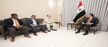 First Deputy Speaker of Parliament Mohsen Al-Mandalawi (right), U.S. Chargé d’Affaires in Baghdad Joshua Harris (left)