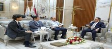 Director General of the Iraqi State Company for Exhibitions and Commercial Services, Mustafa Nizar Al-Ani, (right), the General Manager of Toyota SAS (left)