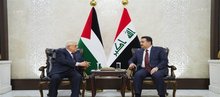 PM, Mohammed Shia al-Sudani (right), Palestinian President Mahmoud Abbas, (left) 