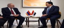 Iraqi PM Muhammad al-Sudani (right), his Armenian counterpart, Nikol Pashinyan (left)