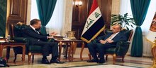Defense Minister Thabet Mohammed Saeed Al-Abbasi (right), French Ambassador to Iraq, Patrick Dorrell (left)