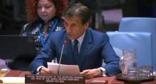 The UN representative in Iraq, Mohammed Al-Hassan briefs the Security Council