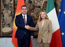 Kyrgyz leader negotiates with Italian PM Giorgia Meloni