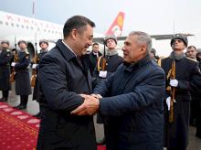 President Sadyr Zhaparov arrives in Kazan