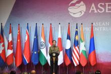 Indonesian President Joko Widodo receives courtesy call from ASEAN Secretary-General Dr Kao Kim Hourn and foreign ministers attending the ASEAN Regional Forum (ARF) in Jakarta on July 14, 2023. (photo credit: ASEAN Secretariat)