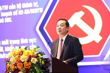 Deputy Minister of Science and Technology Phạm Đức Long delivers his speech at the event on Monday morning in Hanoi. (Photo: courtesy of the Ministry of Science and Technology)