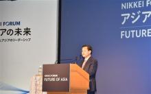 Vietnamese Deputy Prime Minister Lê Minh Khái delivers a speech at the 29th Future of Asia Forum. (Photo: VNA)
