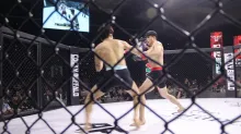 The match between Vietnamese fighter Quang Van Minh and RoK fighter Park Yeong Jun. (Photo: VNA)