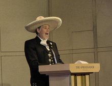 Mexican Ambassador Carlos Penafiel speaks during an event marking the 216th anniversary of Mexico's Independence Day held in Seoul on Sept. 10, 2026. (Yonhap)