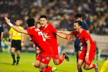 Players of the Vietnamese national team in a match. (Photo: VNA)