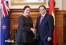 PM Pham Minh Chinh (right) meets with New Zealand Governor-General Dame Cindy Kiro on March 11, 2024 as part of his official visit to New Zealand. (Photo: VNA)