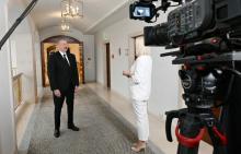 President of Azerbaijan Ilham Aliyev was interviewed by Euronews TV channel 