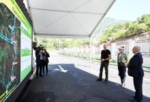 President Ilham Aliyev and First Lady Mehriban Aliyeva attended inauguration of “Yukhari Vang" Hydroelectric Power Plant on Tartar River in Kalbajar