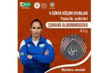 Azerbaijani female athlete takes bronze at World Nomad Games