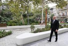 President Ilham Aliyev visited "Khagani" Garden and surrounding areas after improvements and renovations
