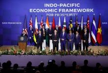 Vietnamese President Vo Van Thuong speaks at a meeting of leaders of IPEF partner nations in San Francisco in November 2023 (Photo: VNA)