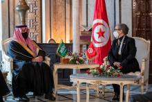 Prince Abdulaziz bin Saud Meets with Tunisian Prime Minister