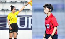 Main referee Le Thi Ly (R) and assistant referee Ha Thi Phuong (Photo: VFF) 