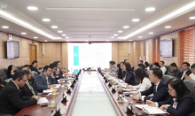 Delegates from the SSC, FTSE Russell and Morgan Stanley at the meeting on November 4. ( Photo: courtesy of the SSC)