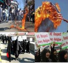 Indian Muslims protest anti-Islam US film, burnt US flags  