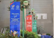 Banners welcoming SEA Games 31 have been set up (Photo: VNA)