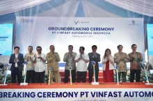 At the Ground-breaking ceremony of VinFast's new EV assembly plant in Subang. (Photo: VNA)