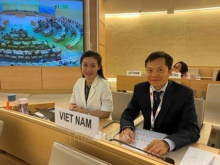 The Vietnamese delegation at the 56th session of the UN Human Rights Council (Photo: VNA)