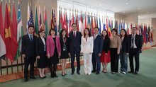 The Vietnamese delegation attends the voting session. (Photo: VNA)