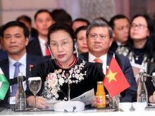 Chairwoman of the country’s National Assembly Nguyen Thi Kim Ngan addressed the the first plenary session at the third Meeting of Speakers of Eurasian Countries’ Parliaments (MSEAP 3) in Antalya, Turkey, on October 9 (Photo: VNA)