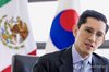 Mexican Foreign Secretary Roberto Velasco Alvarez speaks during an interview with Yonhap News Agency at the Mexican Embassy in Seoul on Aug. 25, 2026. Mexico is committed to continuing long-stalled talks with South Korea on a free trade agreement, he said, stressing the importance of strengthening ties with Seoul in artificial intelligence, space and other advanced sectors. (Yonhap) (END)