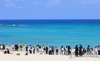 People visit Hamdeok Beach on the southern resort island of Jeju on Sept. 12, 2026, where a leisure festival is under way. (Yonhap) (END)