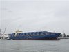 The PanStar Acro, a 2,800-TEU container ship with ice-breaking capability suited for polar navigation, arrives at a port in Rotterdam, the Netherlands, on Sept. 13, 2026, in this provided photo, following its first trial voyage to reach the destination via the Arctic route from the southeastern port city of Busan in South Korea. (PHOTO NOT FOR SALE) (Yonhap) (END)