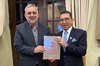 Indonesian Culture Minister Fadli Zon (right) and Iranian Deputy Culture Minister Mohsen Javadi