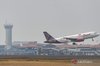 passenger jet takes off at Soekarno Hatta International Airport