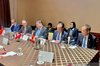 Indonesian Coordinating Minister for Economic Affairs Airlangga Hartarto and Canada's Minister of International Trade Maninder Sidhu 