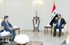 Parliament Speaker Haibat al-Halbousi (right),the Chargé d'Affaires of the US Mission to Iraq, Steven Fagin, (left) 