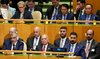 Prime Minister Ali Al-Zaidi (first from the right), alongside Foreign Minister Fuad Hussein, at the General Assembly meetings.