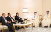 Minister of Industry and Minerals Mohammed Nouri (left), Sheikh Khalifa bin Jassim bin Mohammed Al Thani (right) 