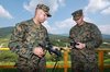 U.S. Marines hold up a first-person view (FPV) drone deployed for live-fire drills on the Korean Peninsula for the first time, at the Rodriguez Live Fire Complex in Pocheon, about 30 kilometers south of the inter-Korean border, on Aug. 5, 2026, in this photo provide by Kookbangilbo. (PHOTO NOT FOR SALE) (Yonhap)