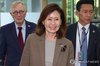 Michelle Park Steel, the new U.S. ambassador to South Korea, arrives at the foreign ministry to meet Foreign Minister Cho Hyun and submit a copy of her credentials on Aug. 4, 2026. (Yonhap)
