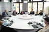 Leaders from the Group of Seven nations attend a working session at the G7 summit in Evian-les-Bains, France, on June 16, 2026, in this photo released by the Associated Press. (Yonhap)