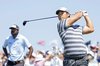 Tom Kim of South Korea tees off on the first hole to begin the final round of the U.S. Open at Shinnecock Hills Golf Club in Southampton, New York, on June 21, 2026, in this Getty Images photo. (Yonhap)