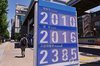 Prices are posted at a gas station in Seoul on May 31, 2026. (Yonhap)