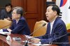 Finance Minister Koo Yun-cheol (R) speaks during a meeting on external economic affairs in Seoul on Aug. 27, 2026. (Yonhap)